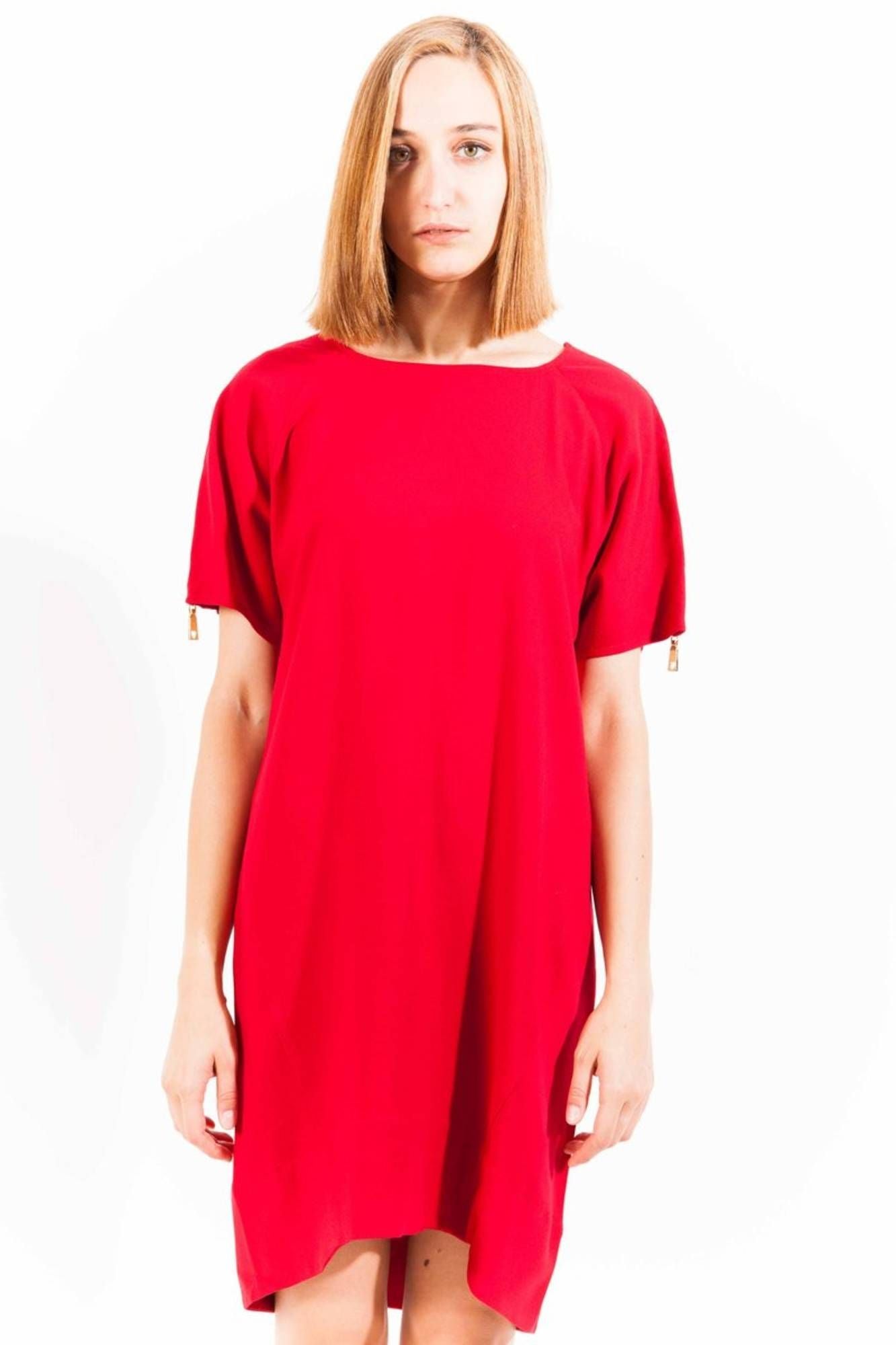 "Red Viscose Women Dress"