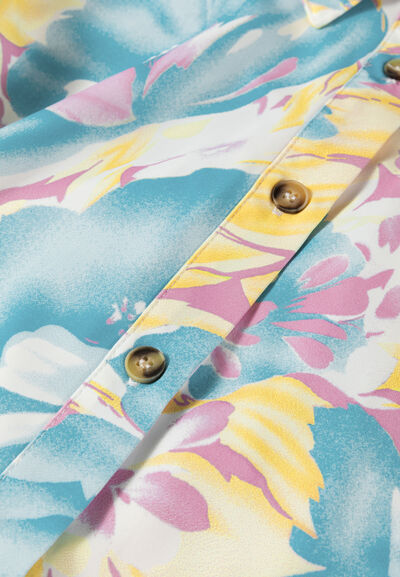 Buy Printed Button Down Lantern Sleeve Shirt by SYNZ