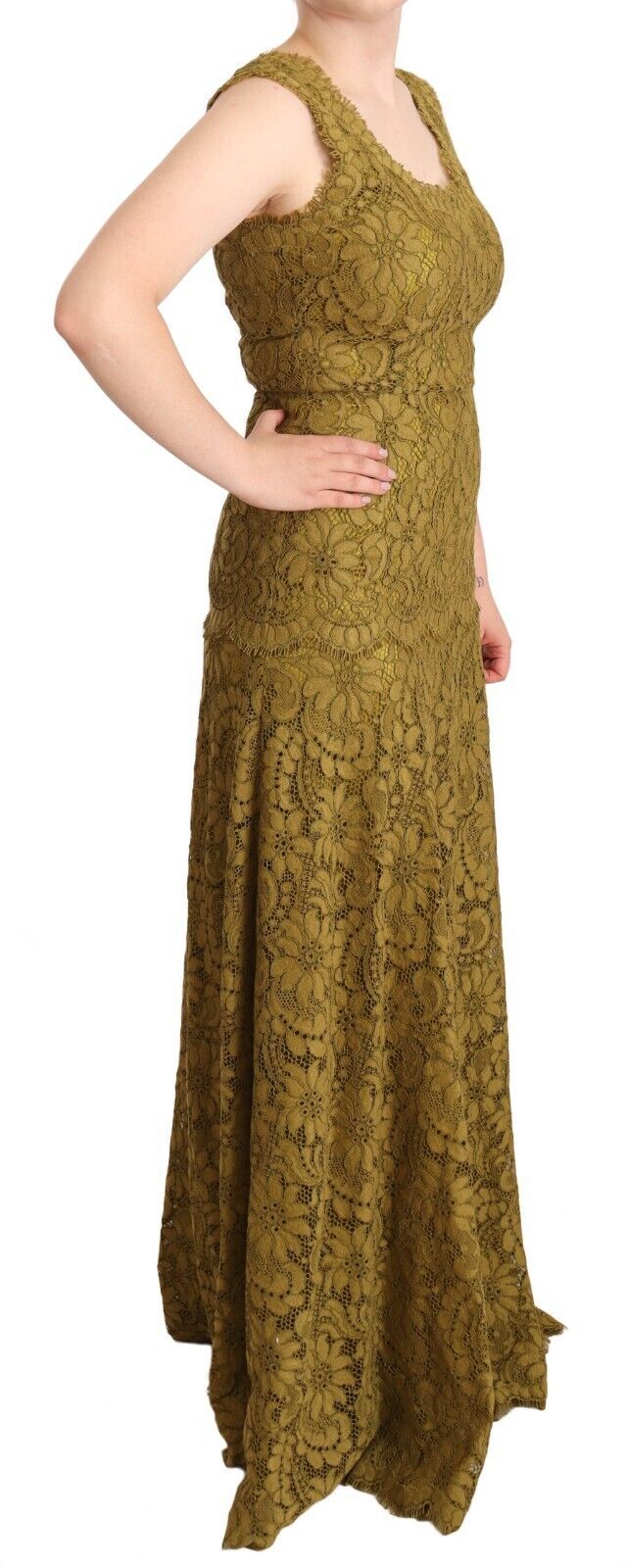 Buy Elegant Lace Floor-Length Sleeveless Gown by Dolce & Gabbana