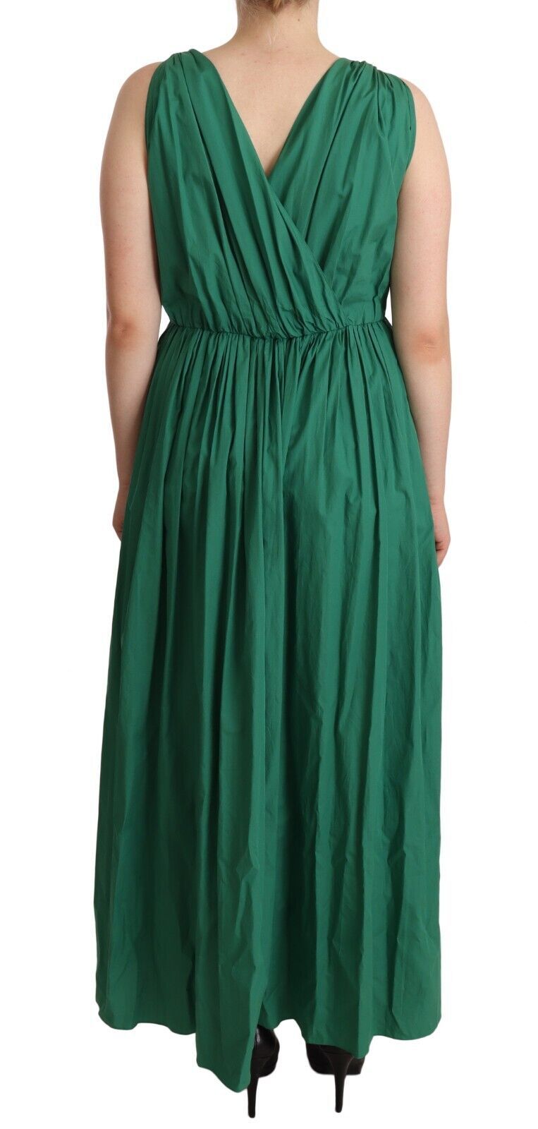 Buy Elegant Deep Green Sleeveless A-Line Dress by Dolce & Gabbana