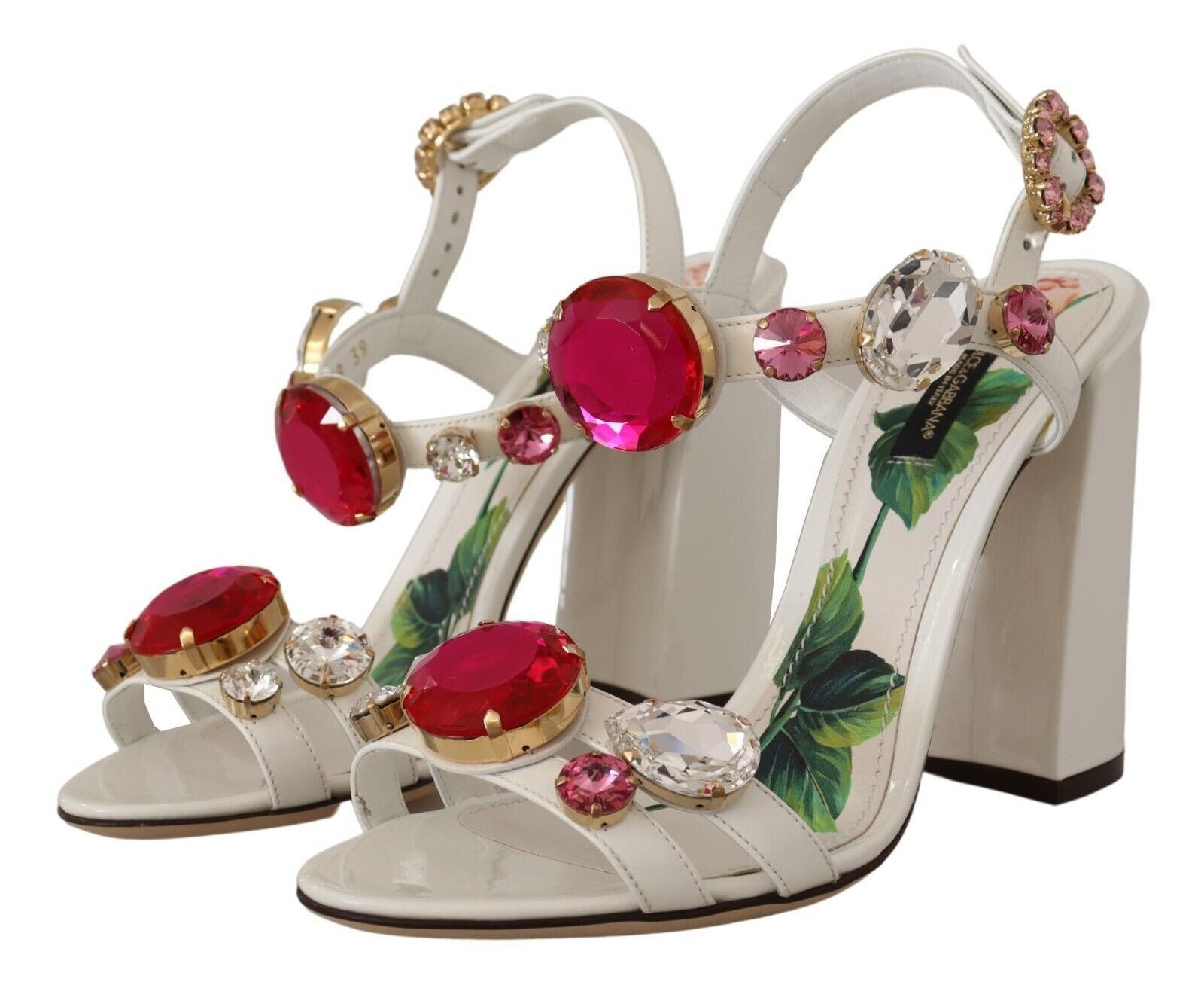 Keira Crystal-Embellished Ankle Strap Heels