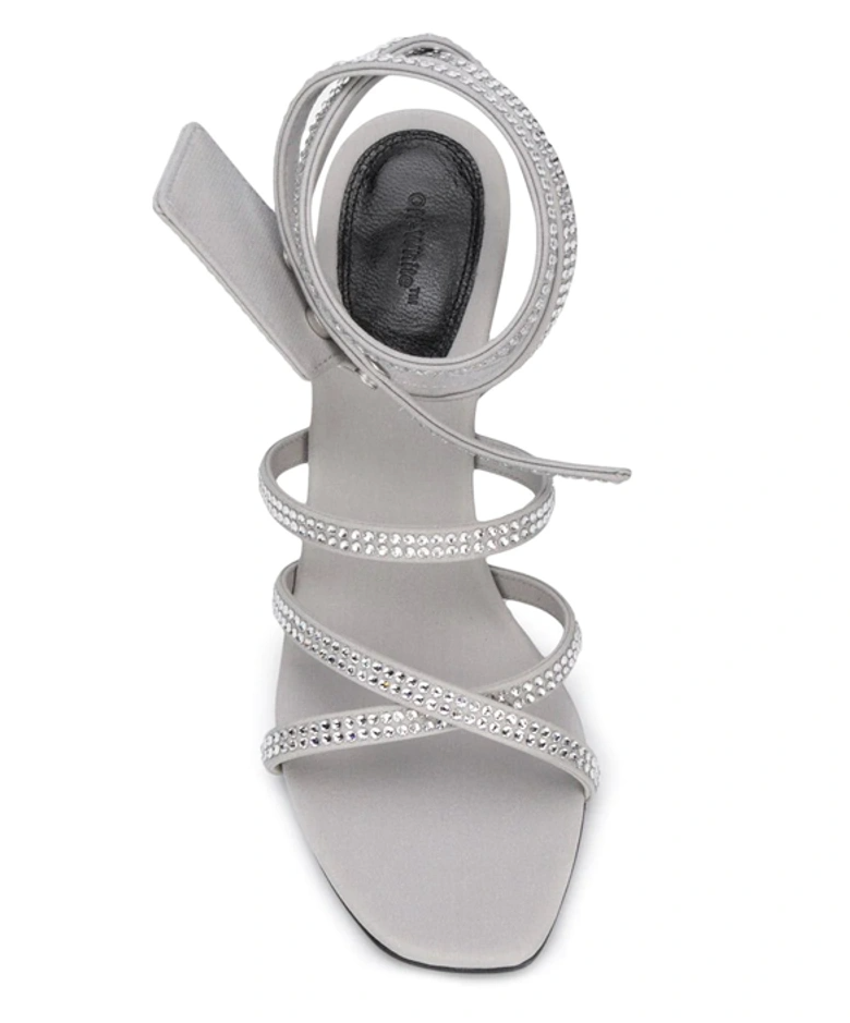 Buy Dazzling Gray Diamond Buckle Leather Sandals by Off-White