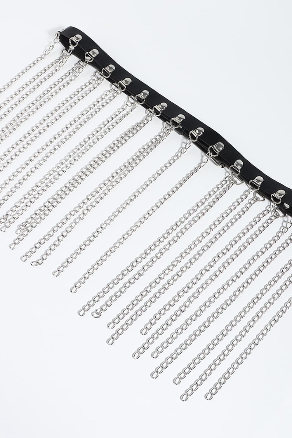 Buy Fringed Chain PU Leather Belt by Faz