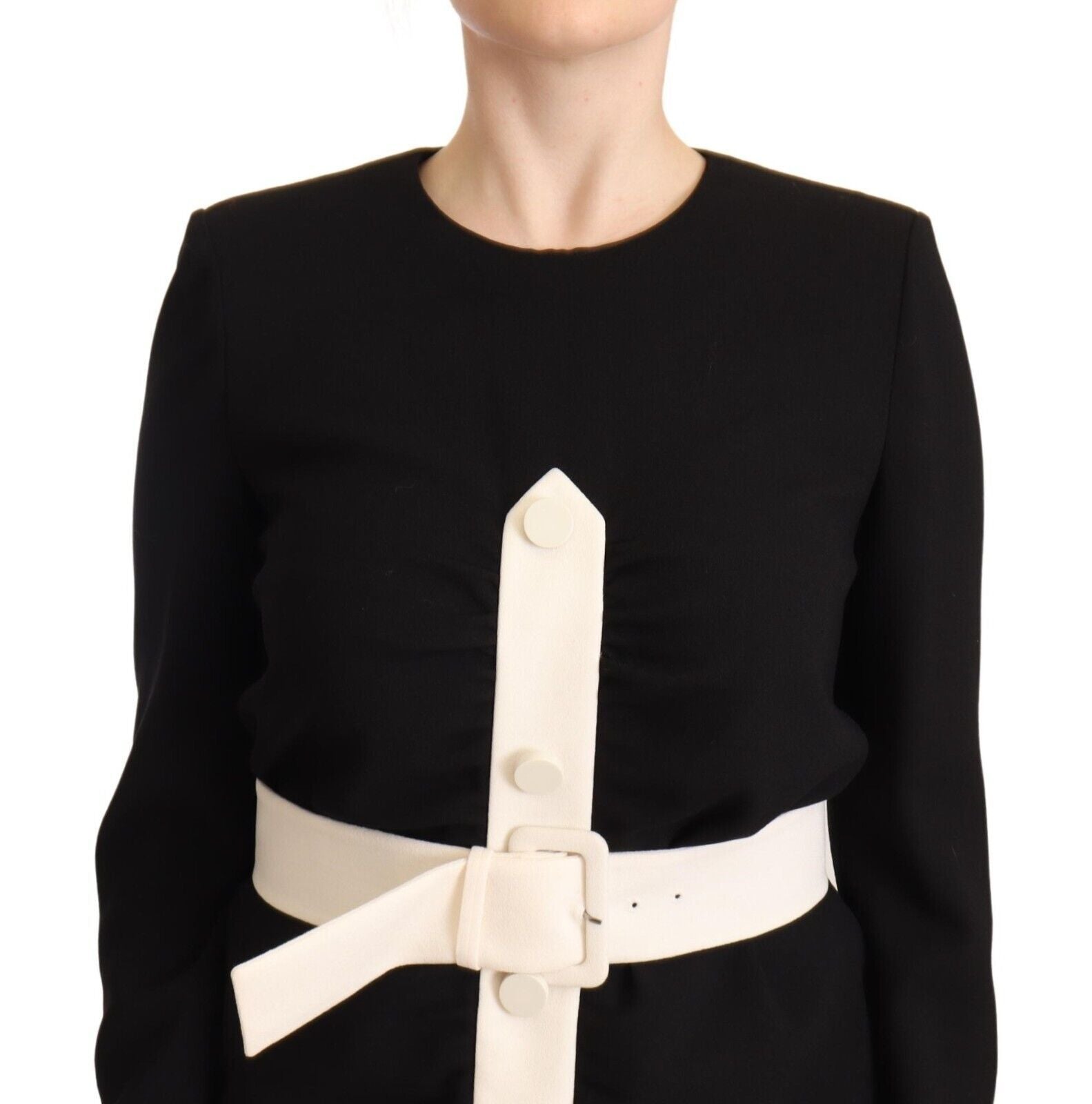 Buy Elegant Black Wool Mini Dress with Belt by Givenchy