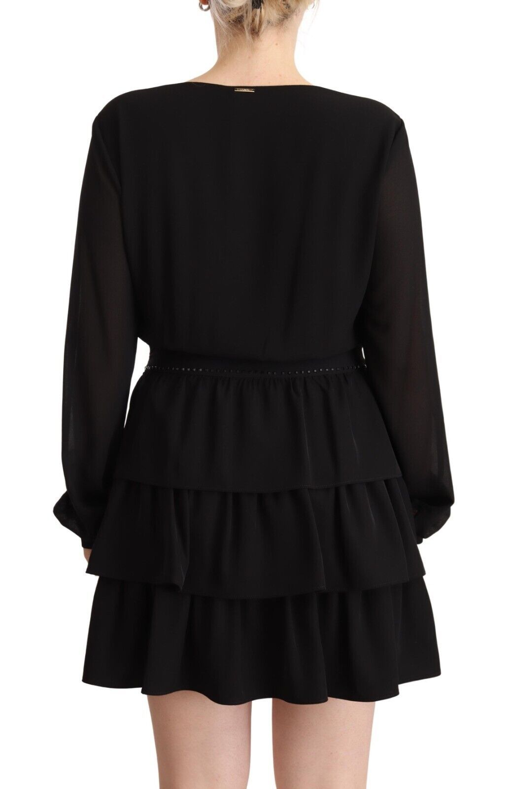 Buy Elegant Black A-Line Mini Dress with Long Sleeves by Liu Jo