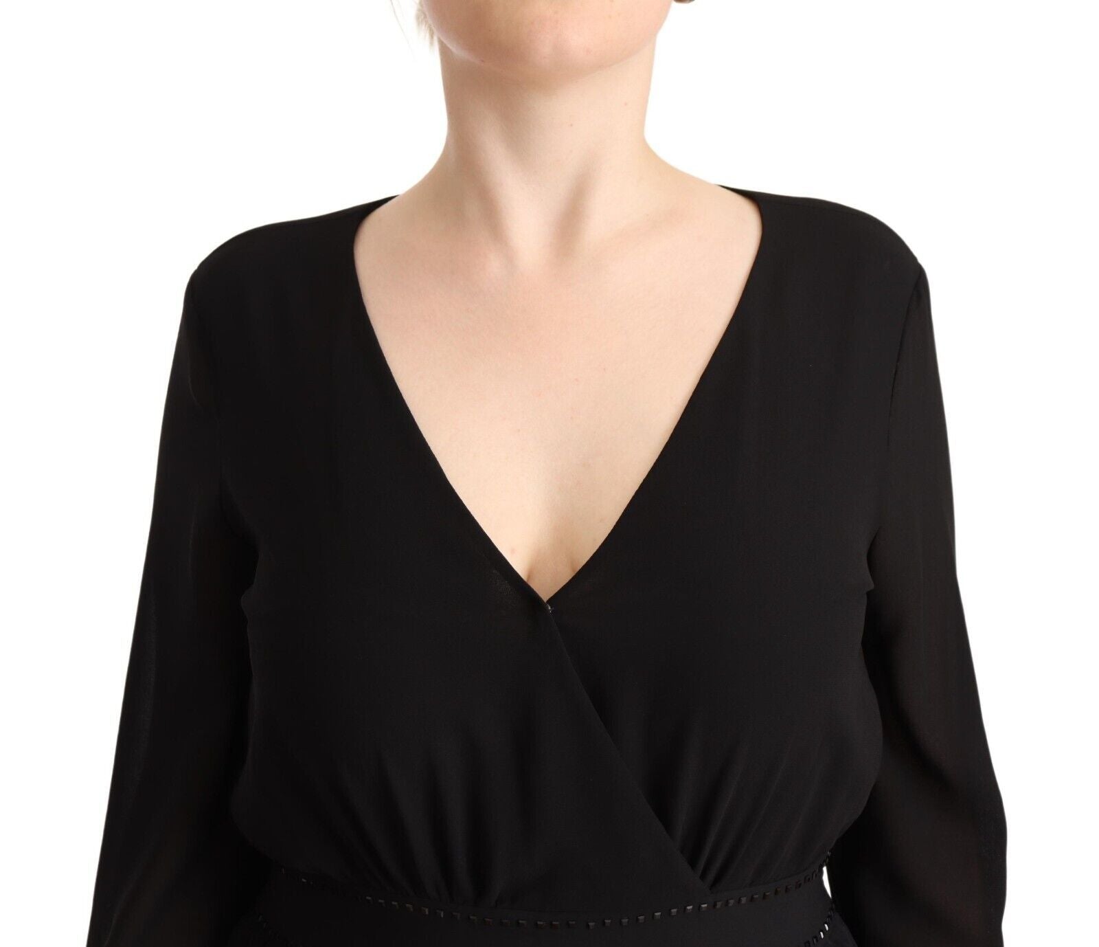 Buy Elegant Black A-Line Mini Dress with Long Sleeves by Liu Jo