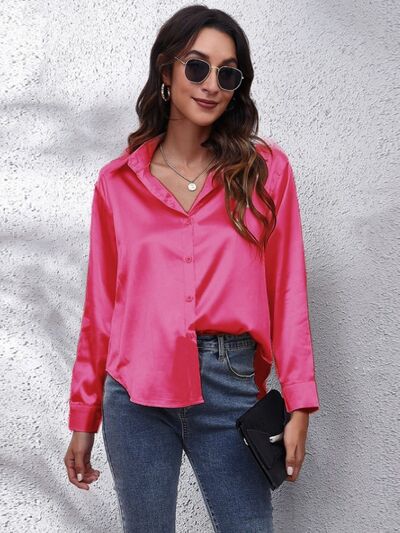 Buy Button Up Collared Neck Long Sleeve Shirt by B&S