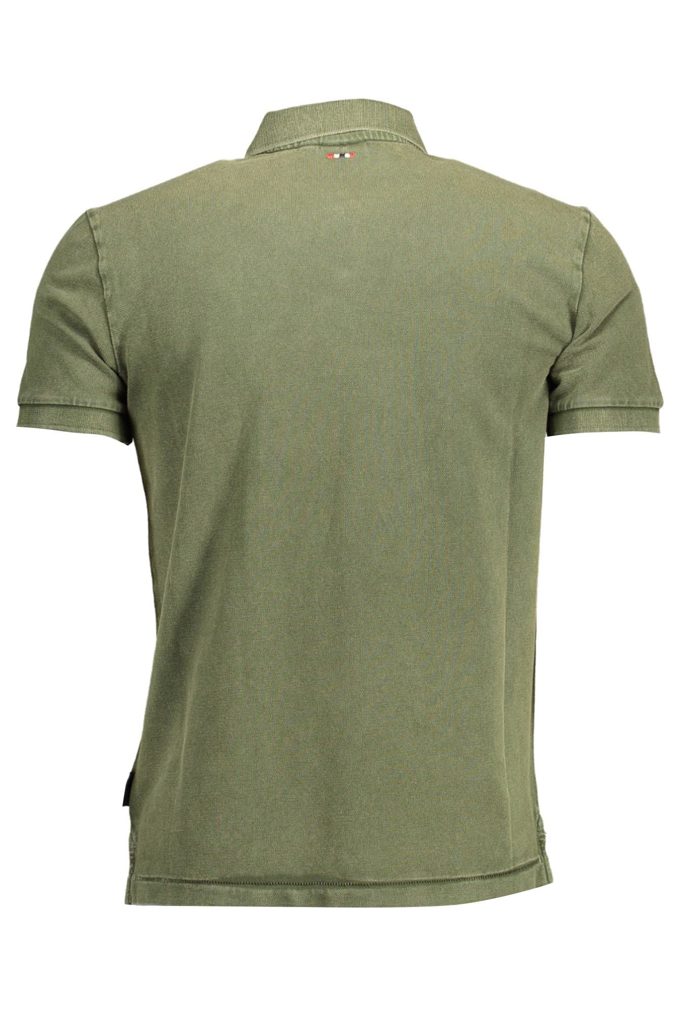 Green Cotton Men Polo Shirt