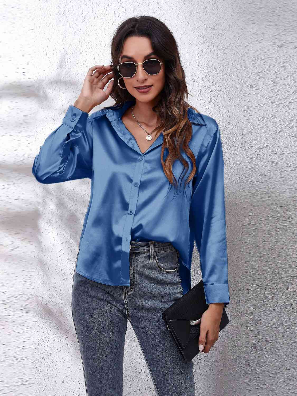 Buy Collared Neck Buttoned Long Sleeve Shirt by B&S