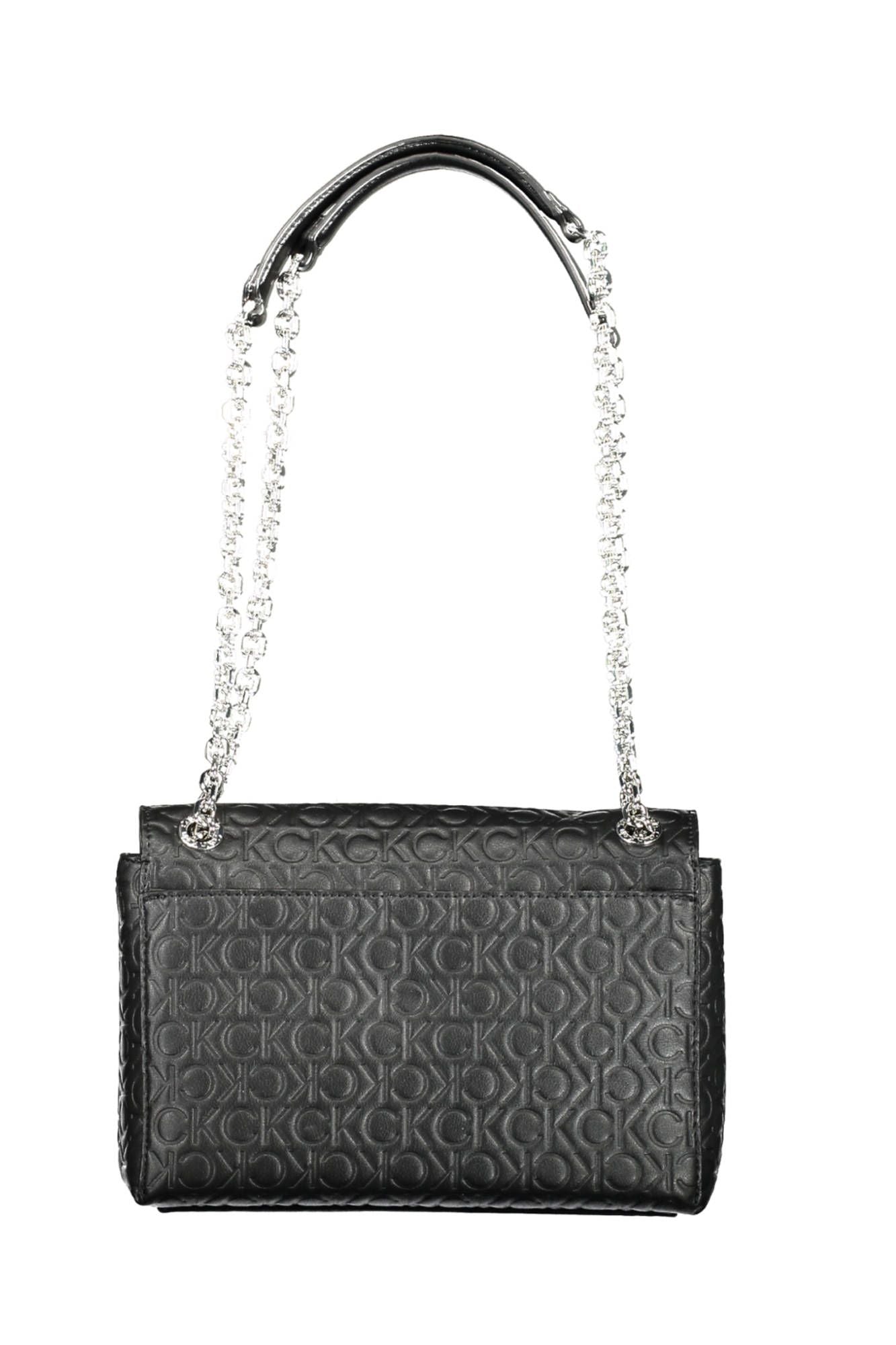 Black Polyester Women Handbag