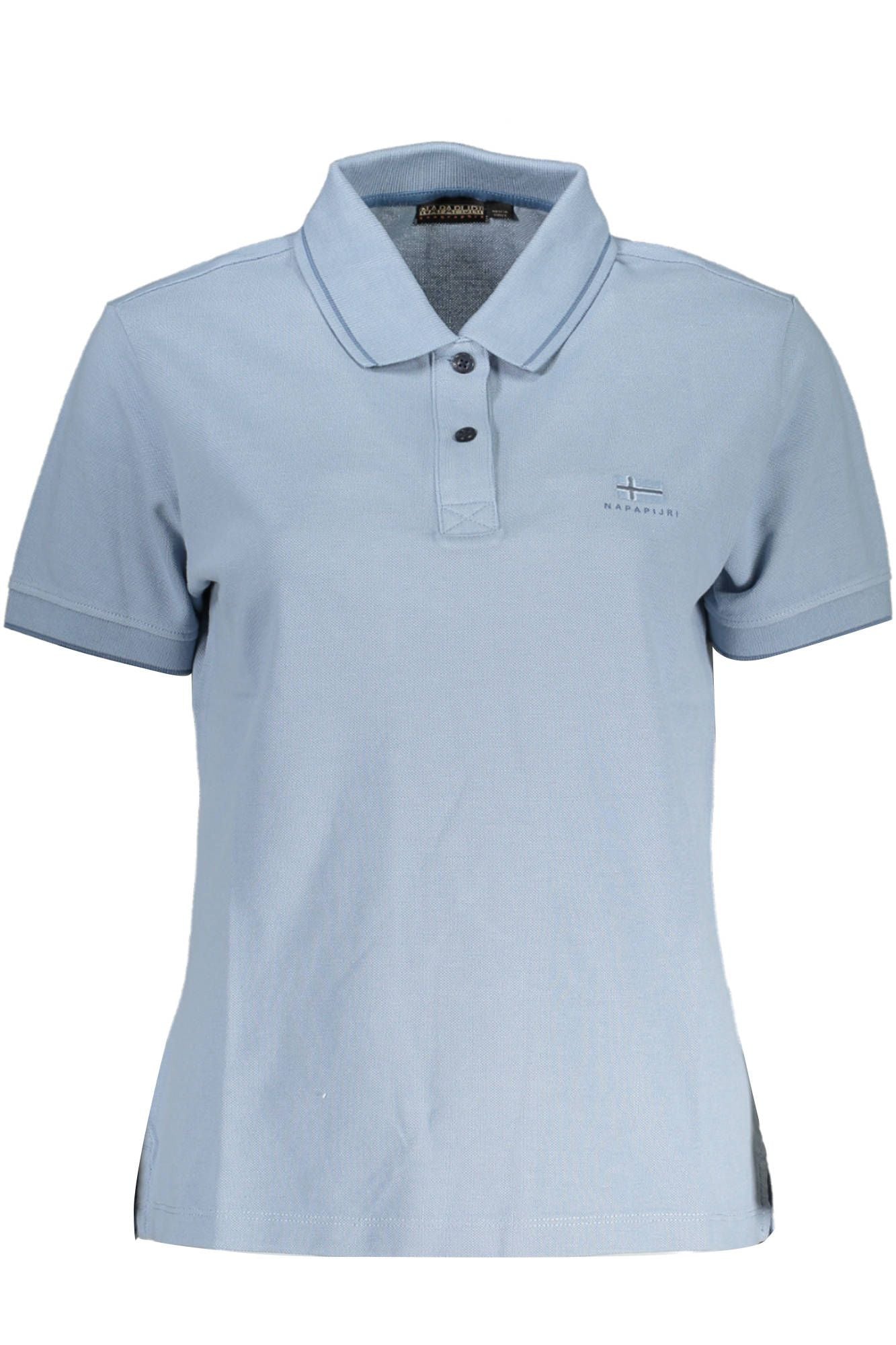 Light Blue Cotton Women Polo Shirt