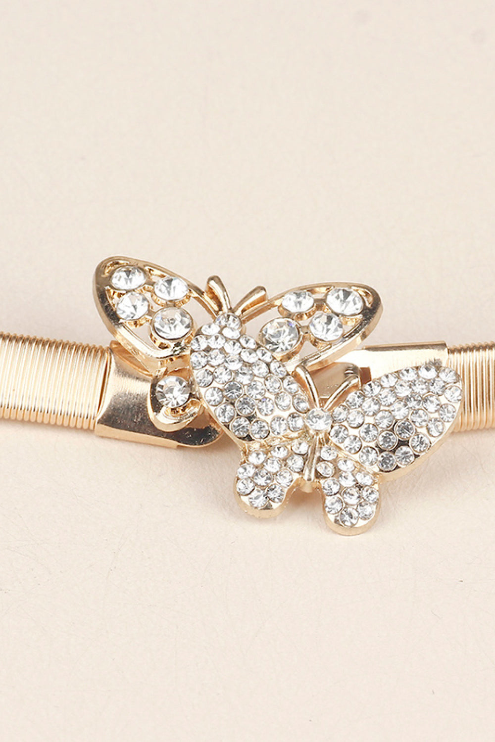 Buy Rhinestone Butterfly Elastic Metal Belt by Faz