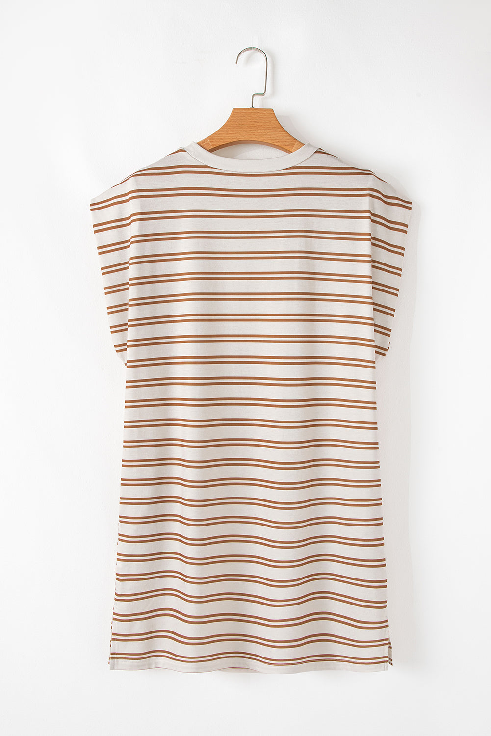 Buy Stripe Round Neck Sleeveless Pocketed Mini Dress by Faz