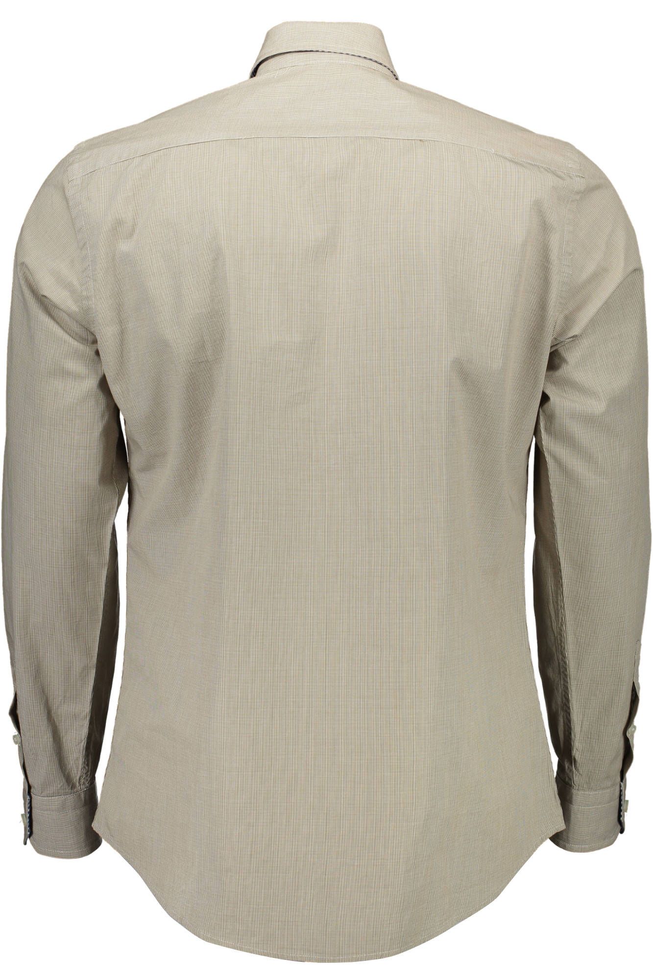 Beige Cotton Men Shirt