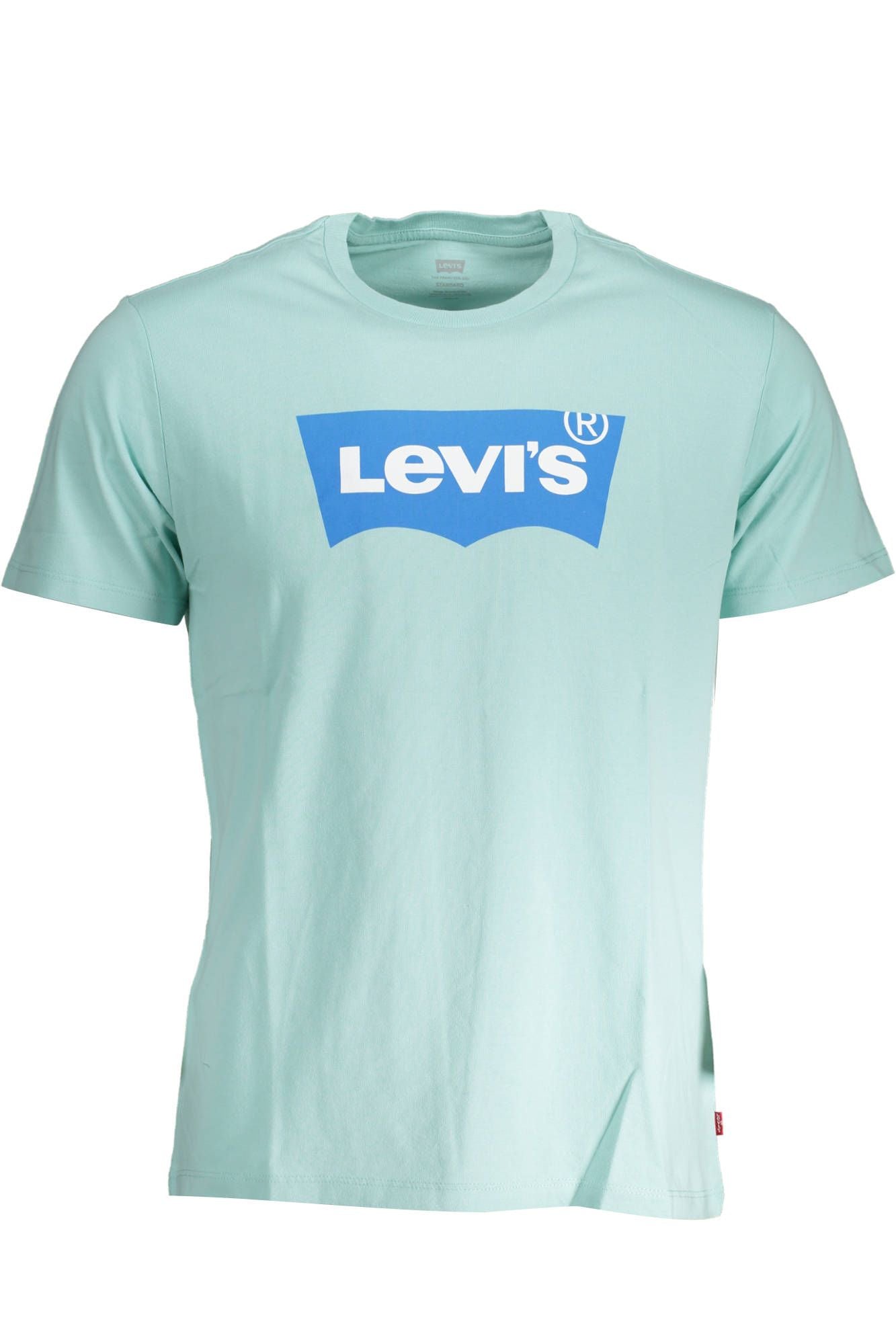 Light Blue Cotton Men T-Shirt