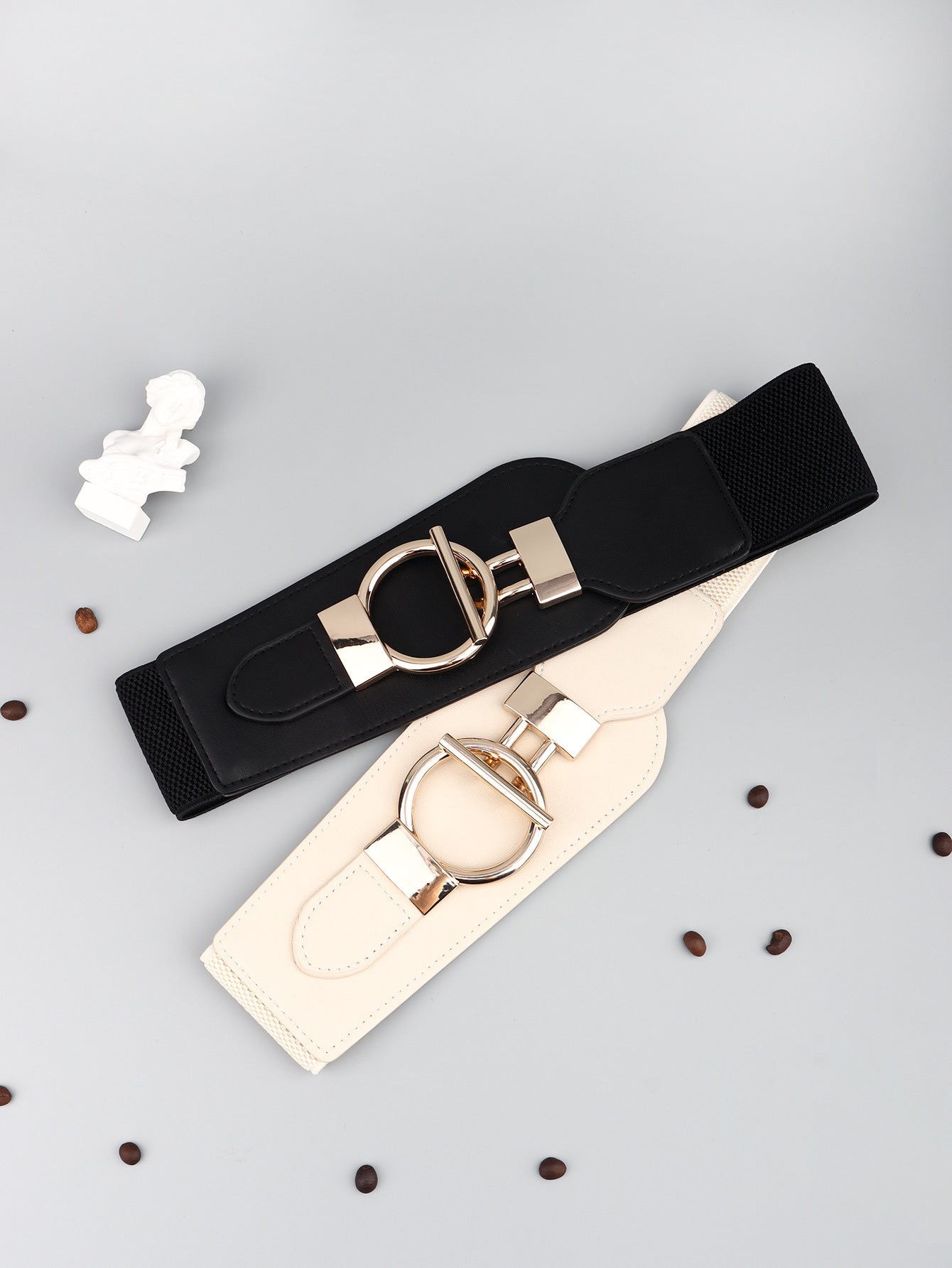 Buy PU Elastic Wide Belt with Alloy Buckle by Faz