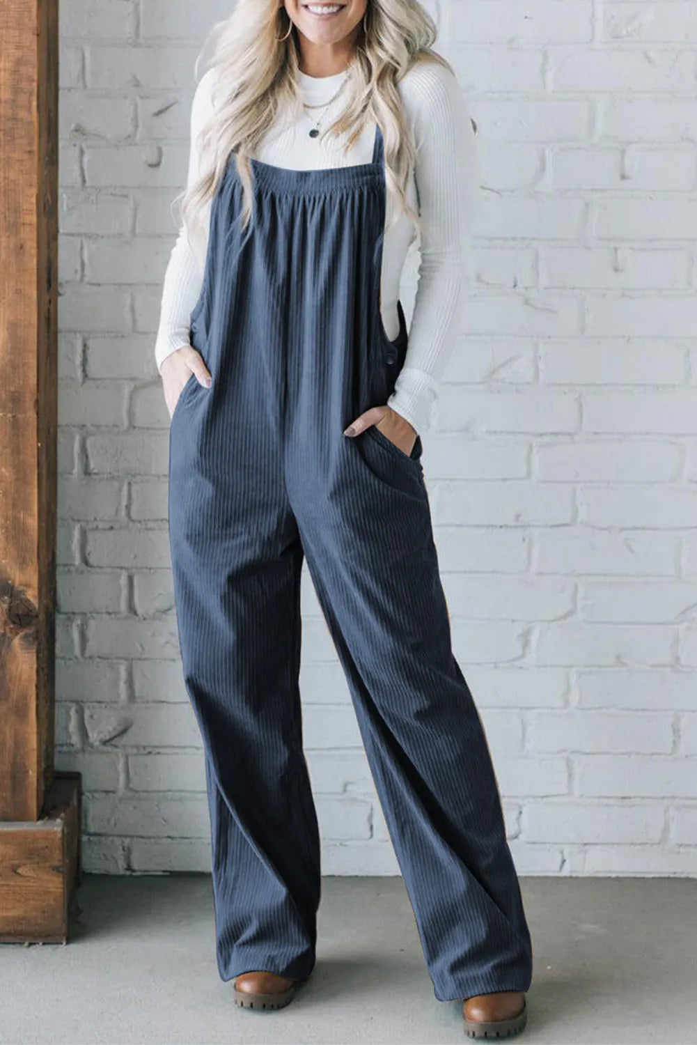 Buy Square Neck Wide Strap Overalls by Faz
