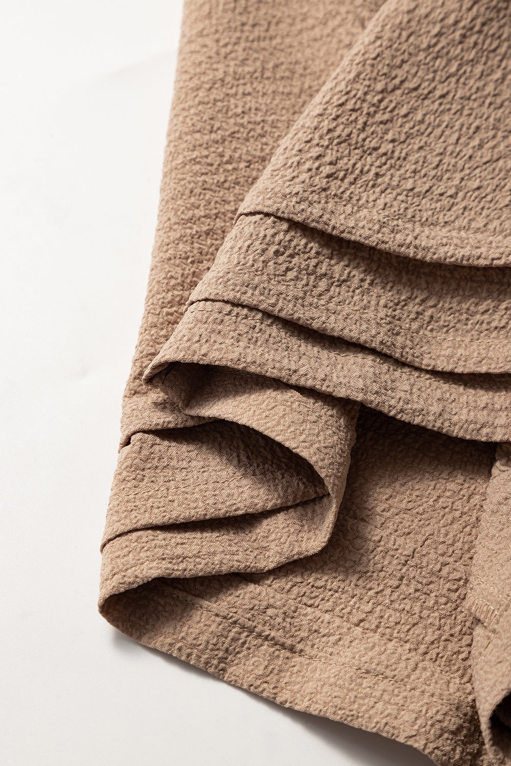 Buy Textured Tiered Edge High Waist Shorts by Faz