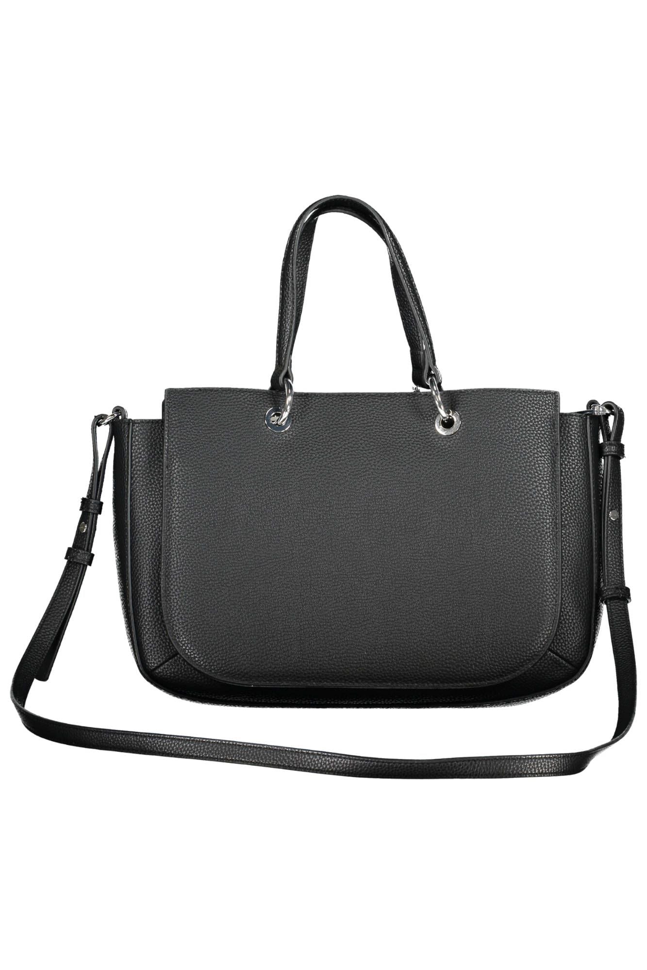 Black Polyethylene Women Handbag