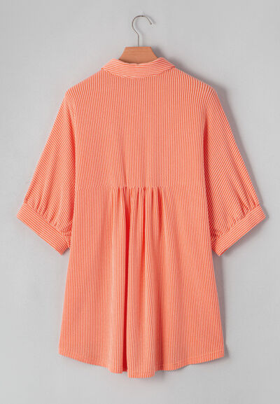 Buy Corded Half Sleeve Button Up High Low Shirt by SYNZ