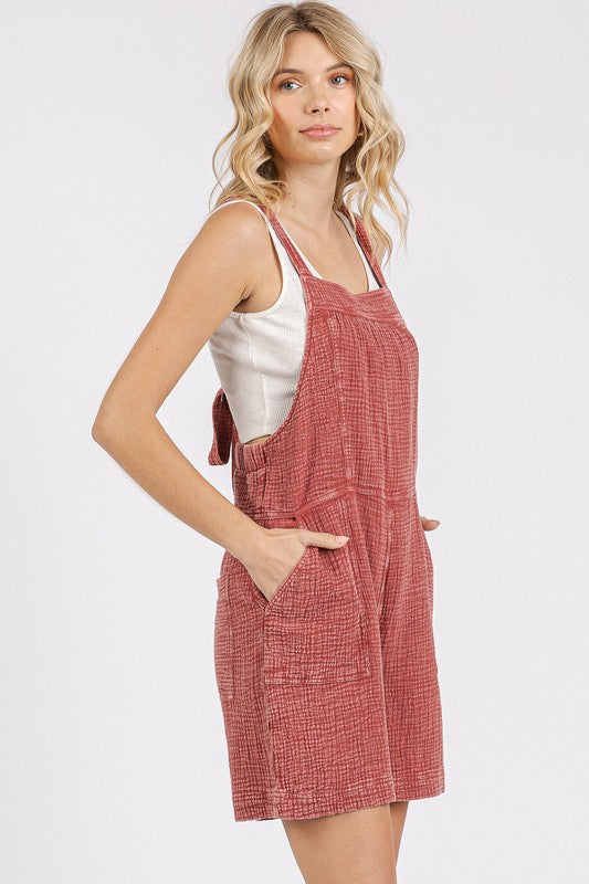 Buy Textured Knotted Wide Strap Overalls by Faz