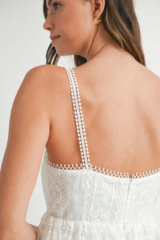 Buy Eyelet Lace Babydoll Mini Cami Dress by Faz