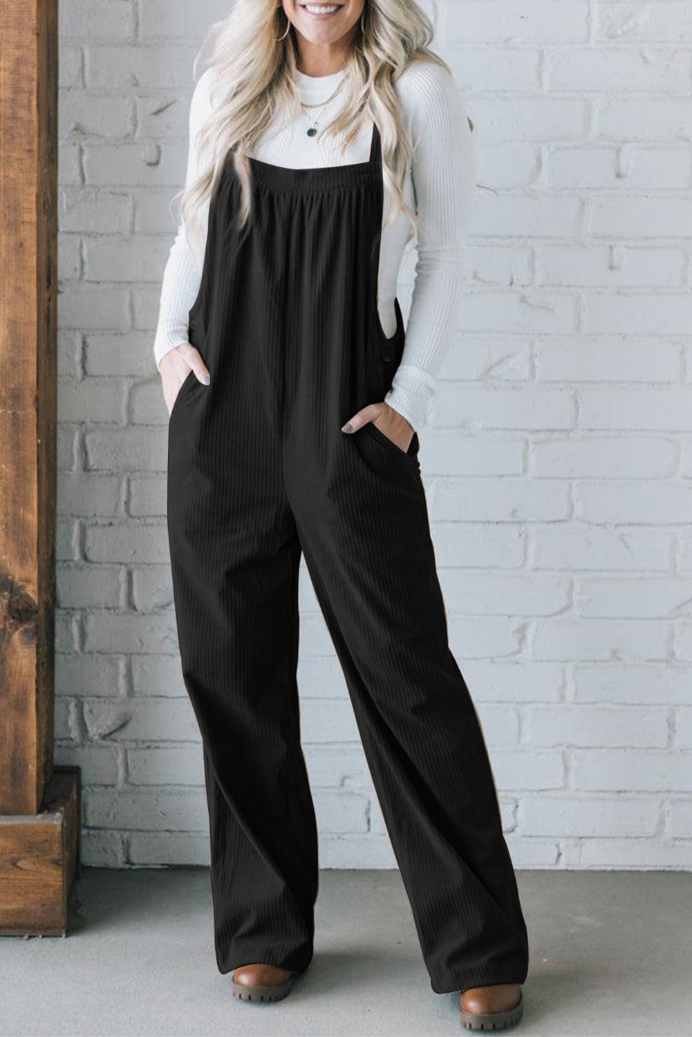 Buy Square Neck Wide Strap Overalls by Faz