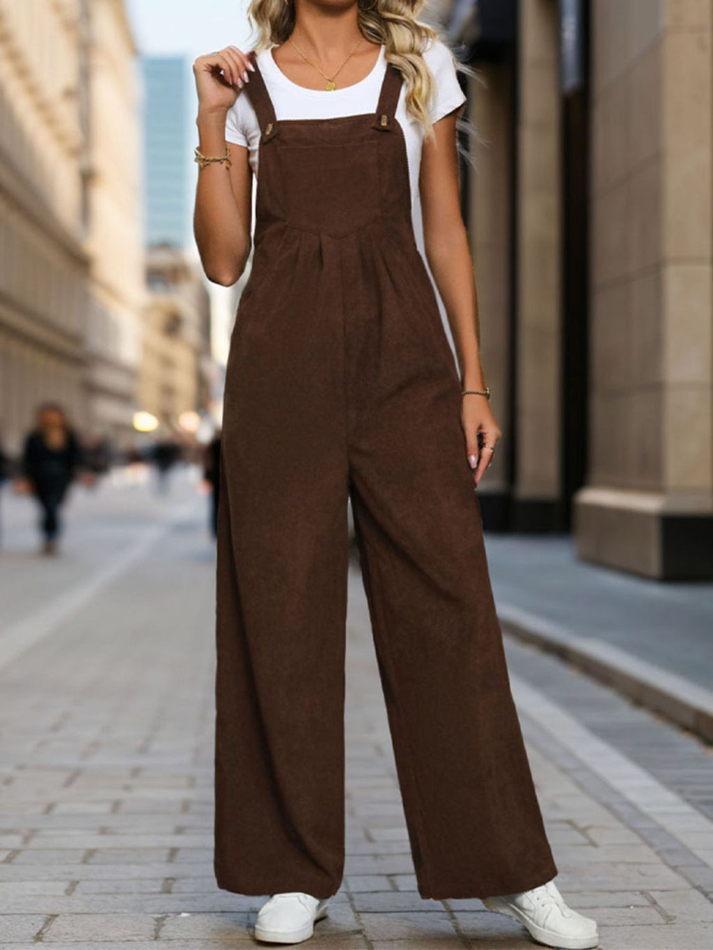 Buy Square Neck Wide Strap Overalls by Faz