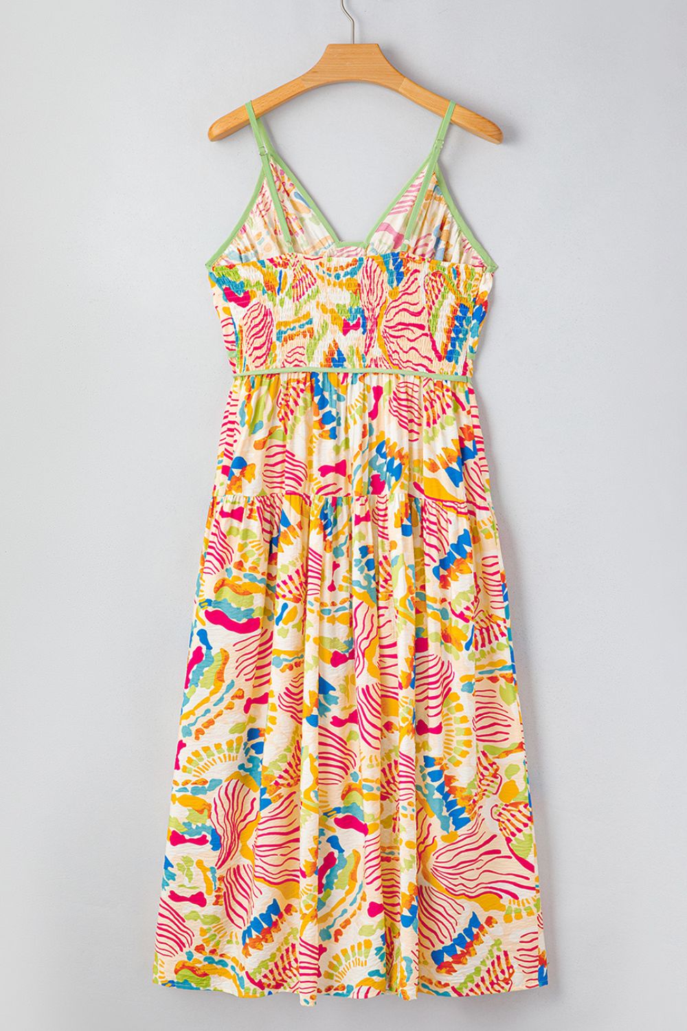 Buy Abstract Print Spaghetti Strap Piping Detail Maxi Dress by Faz