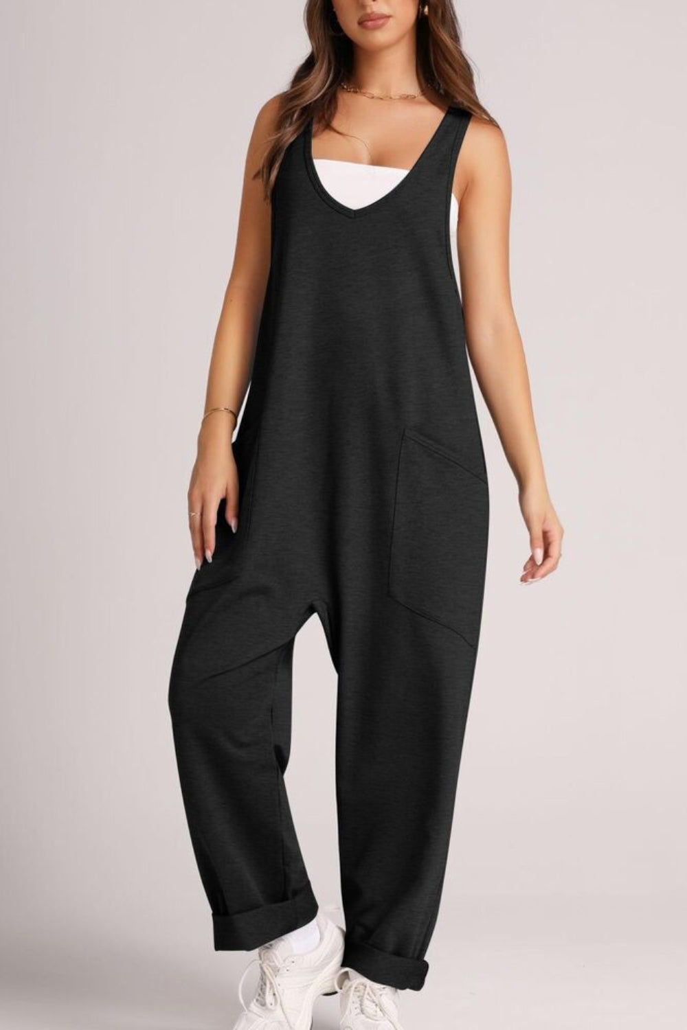 Buy V-Neck Wide Strap Overalls by Faz