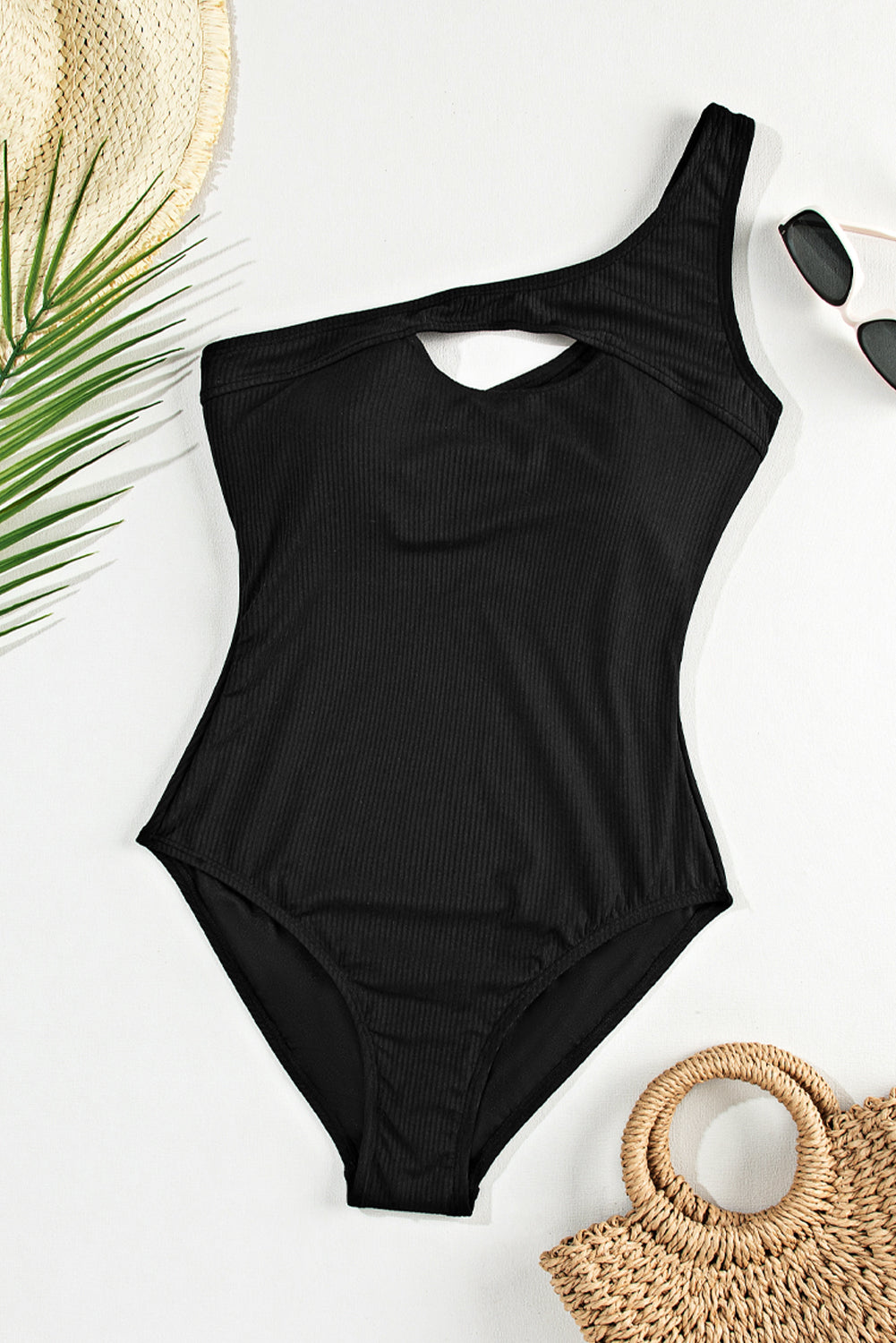 Buy Cutout One Shoulder Sleeveless One-Piece Swimwear by Faz