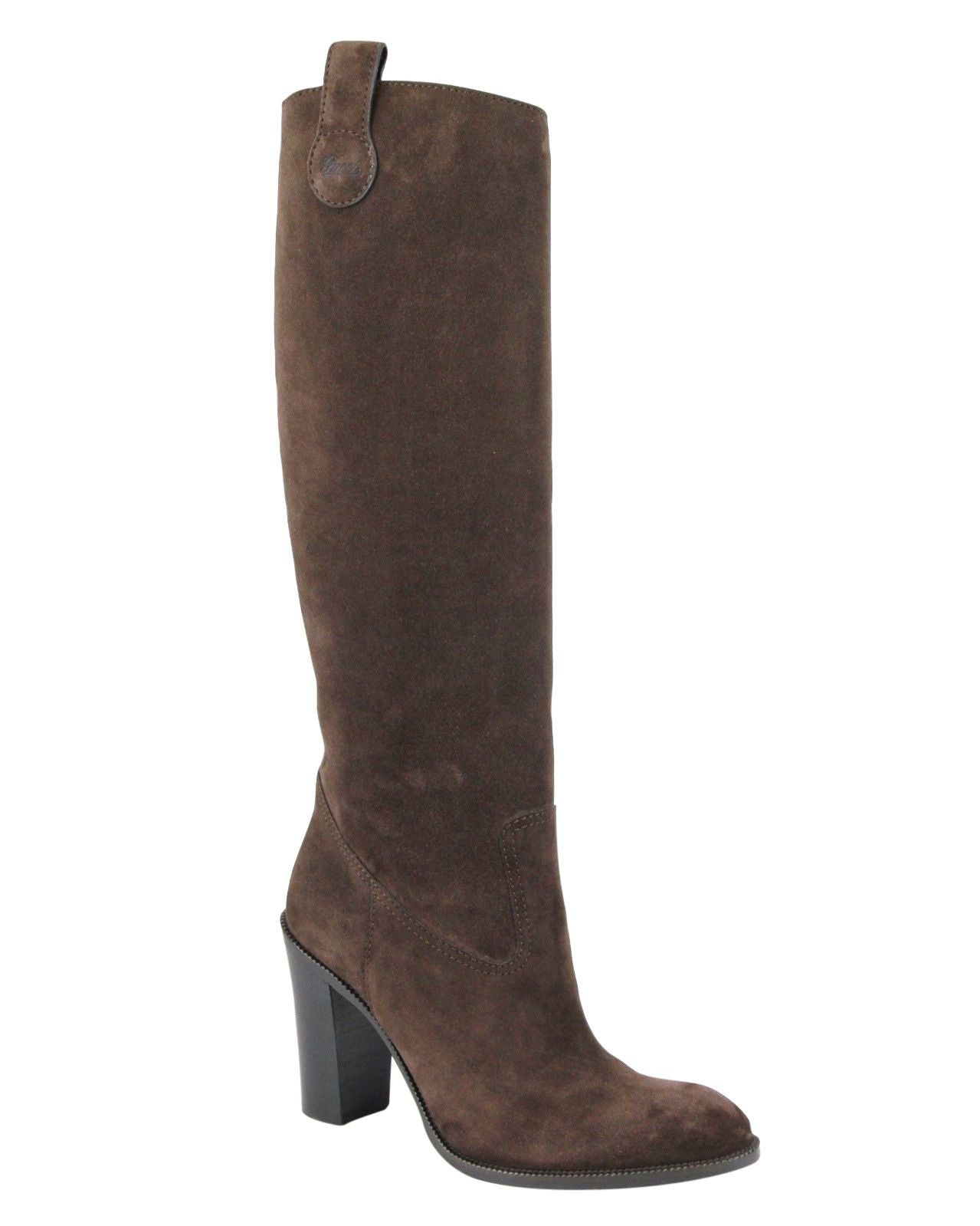 Brown Leather Suede Tall Knee Boots