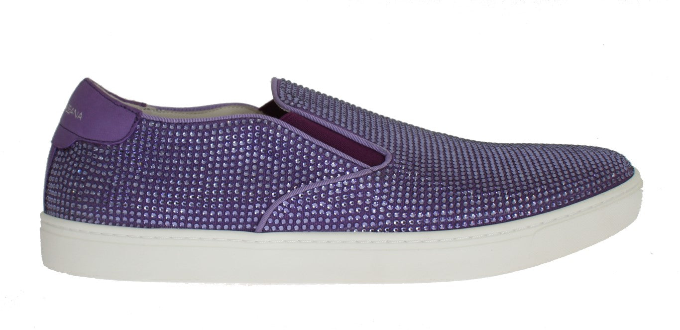 Buy Elegant Purple Strass Fashion Sneakers by Dolce & Gabbana