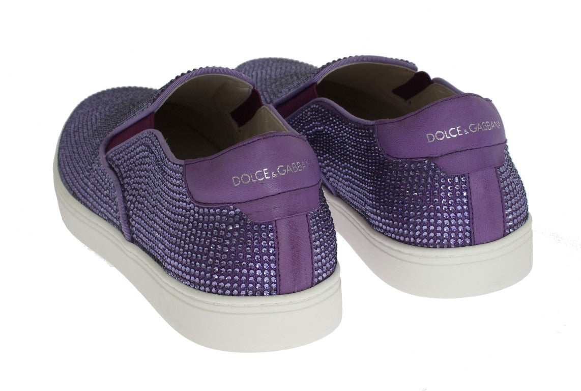 Buy Elegant Purple Strass Fashion Sneakers by Dolce & Gabbana