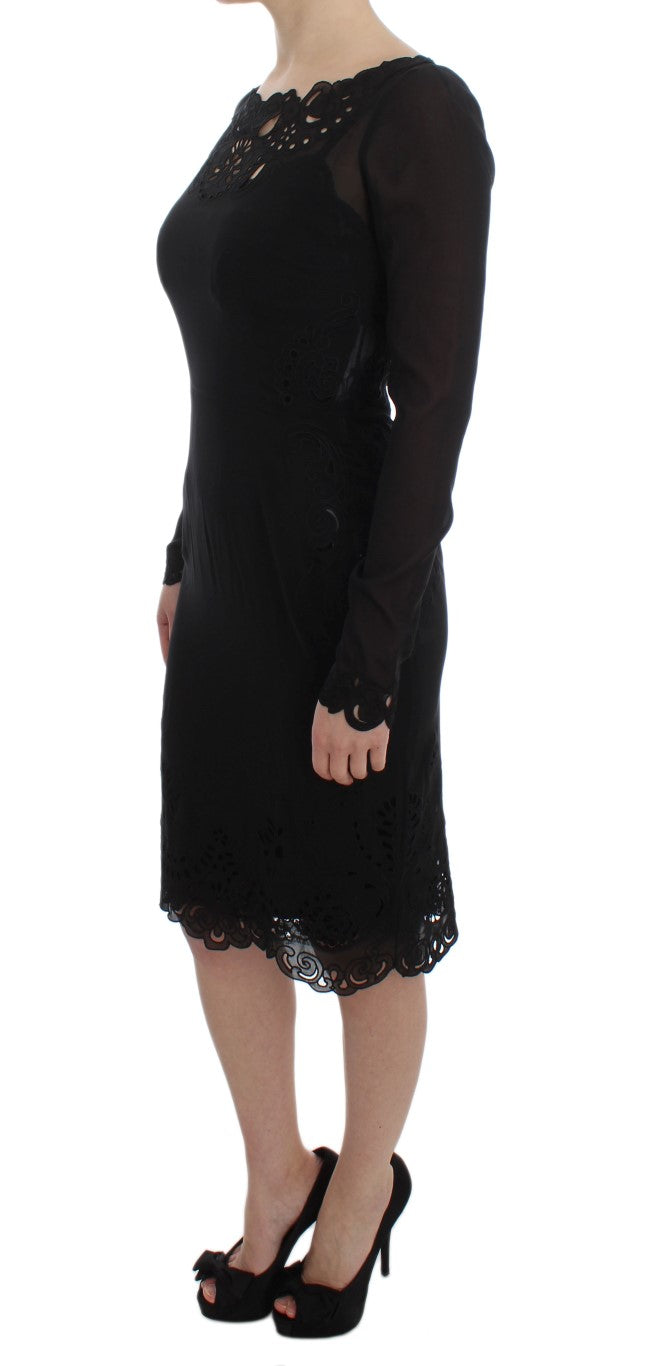 Buy Elegant Black Floral Lace Sheath Dress by Dolce & Gabbana