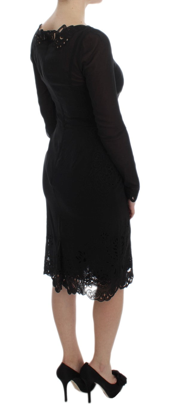 Buy Elegant Black Floral Lace Sheath Dress by Dolce & Gabbana