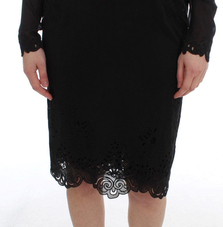 Buy Elegant Black Floral Lace Sheath Dress by Dolce & Gabbana