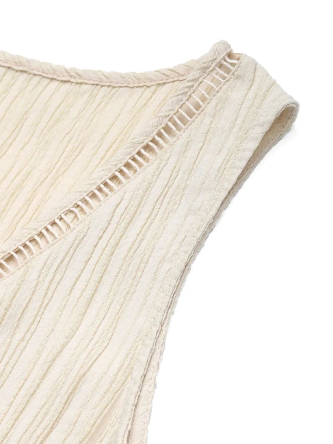 Buy Decorative Button V-Neck Sleeveless Midi Tank Dress by Faz