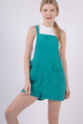 Buy Sleeveless Double Gauze Overalls with Pockets by Faz