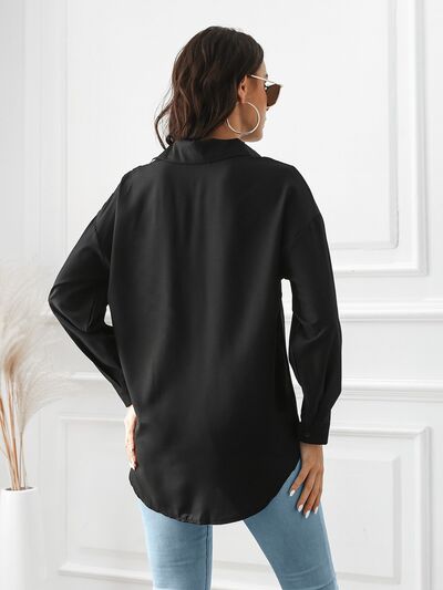 Buy Contrast Button Up Long Sleeve Shirt by B&S