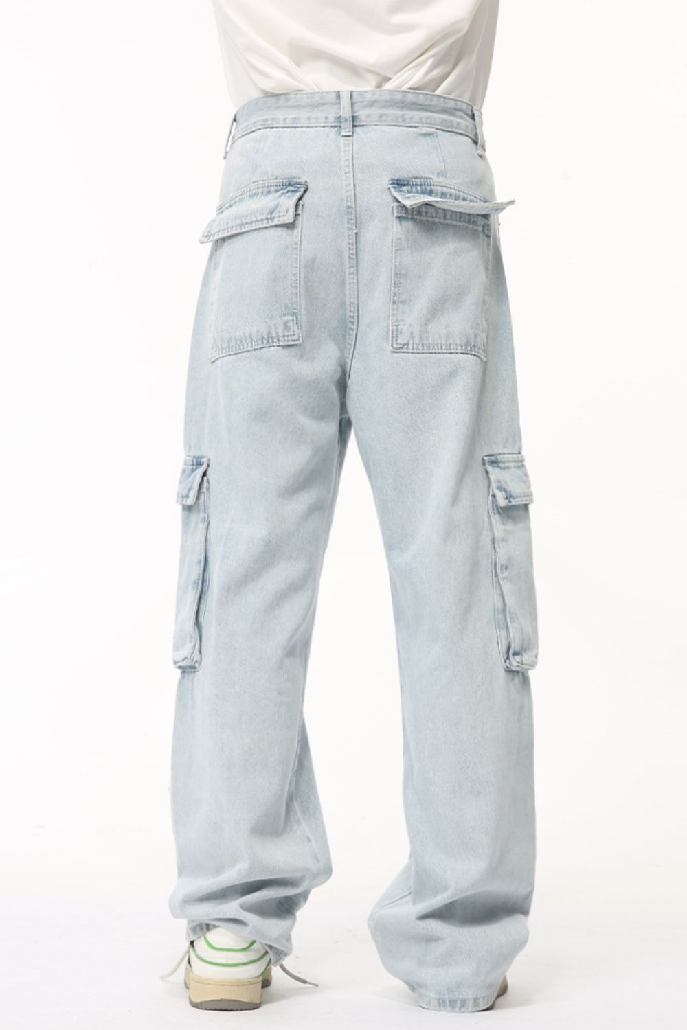 Buy Men's Washed Straight Cargo Jeans by Faz