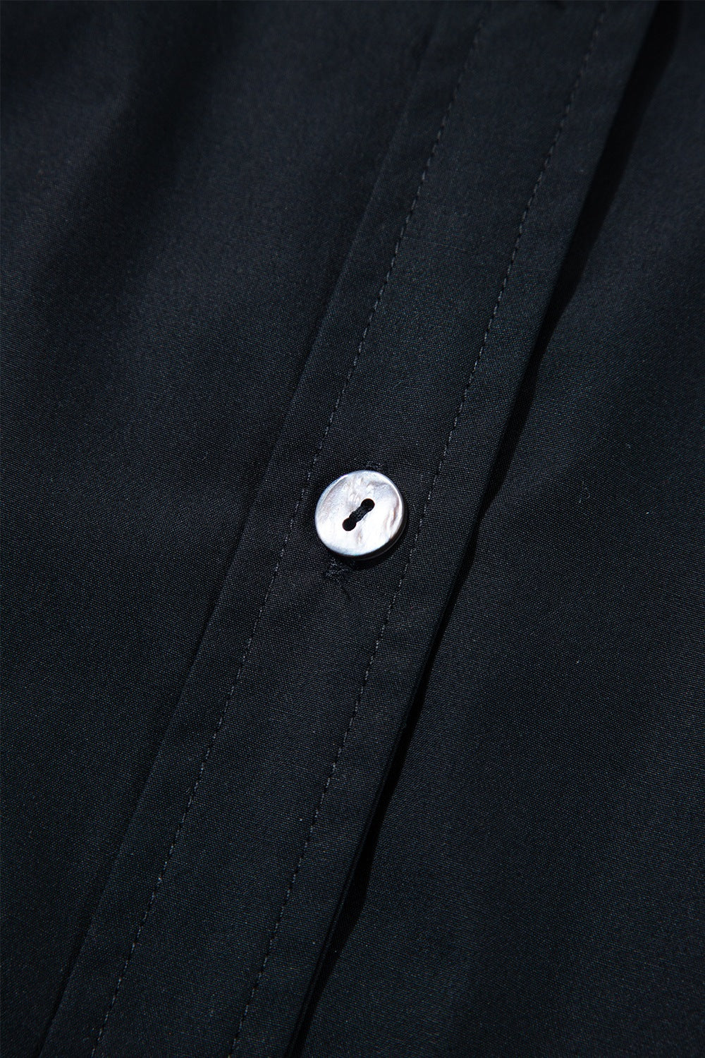 Buy Button Up Tie Waist Puff Sleeve Mini Shirt Dress by Faz