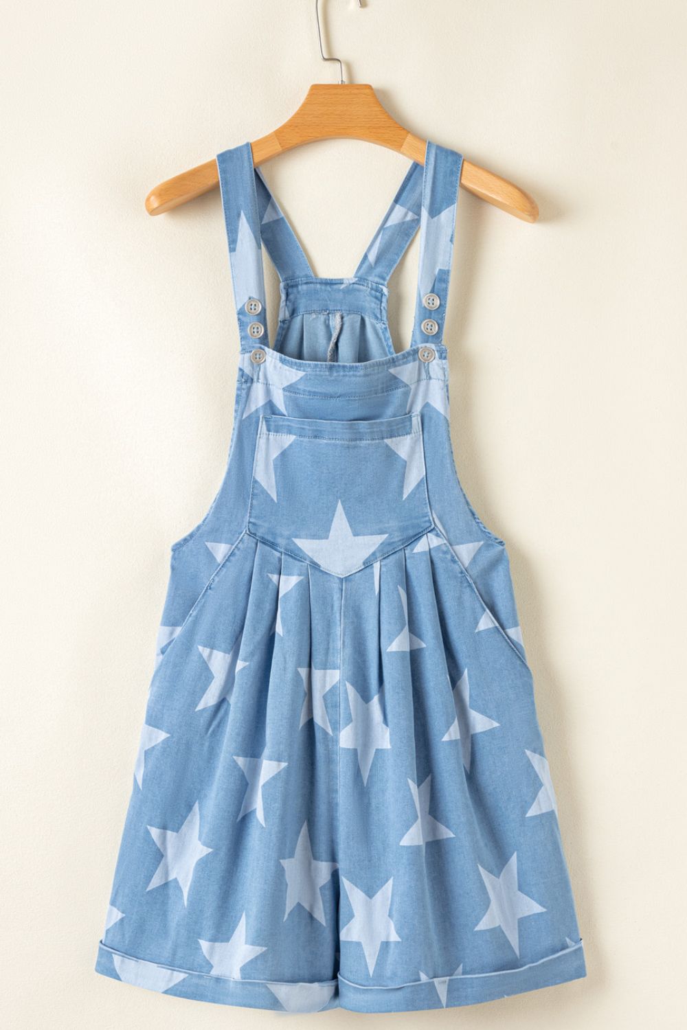 Buy Star Print Square Neck Denim Overalls by Faz