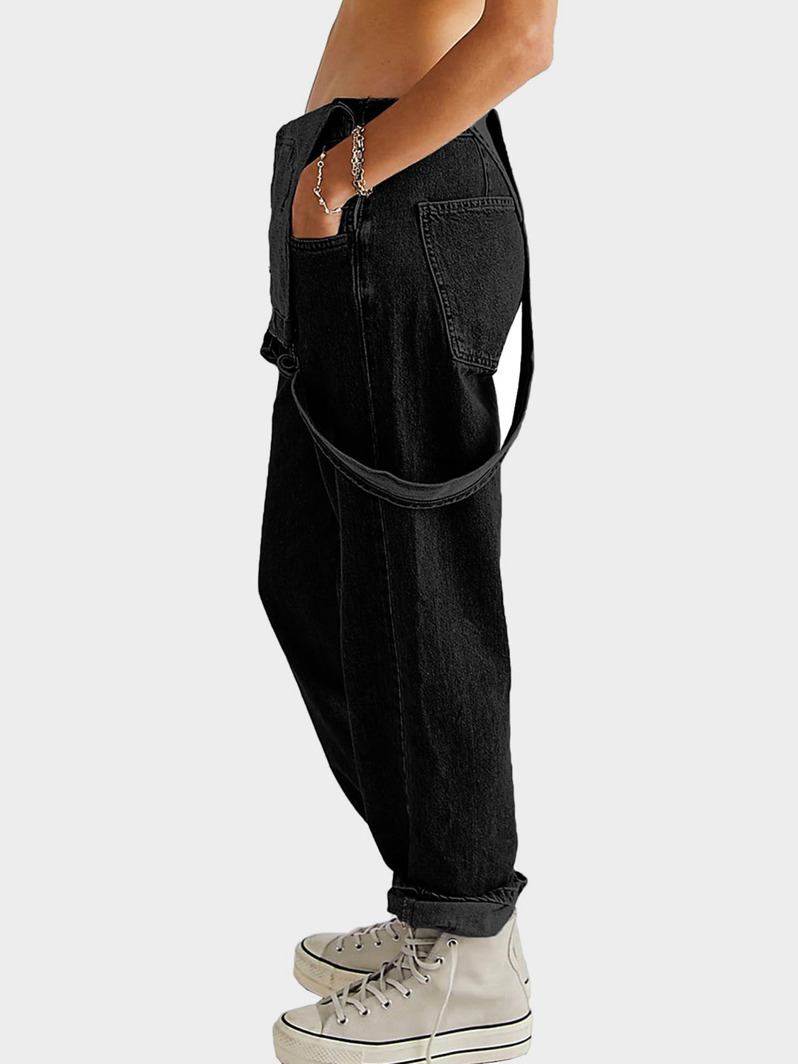 Buy Square Neck Wide Strap Denim Overalls by Faz