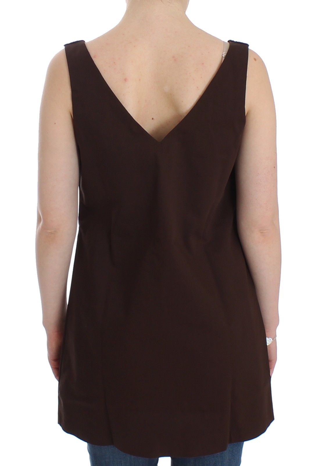 Buy Chic Brown Tunic Cotton Dress Top by Ermanno Scervino