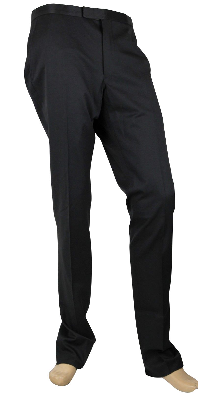 Men's Skinny Black Wool Evening Dress Pant