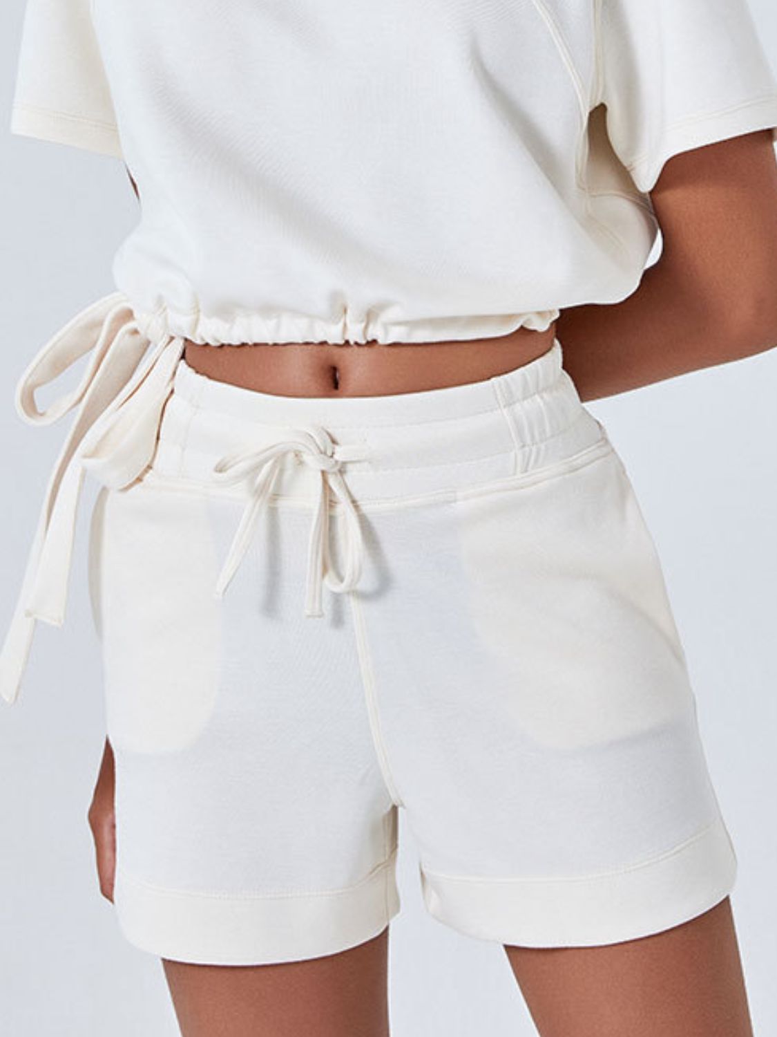 Buy Drawstring Solid Color Shorts with Pockets by Faz