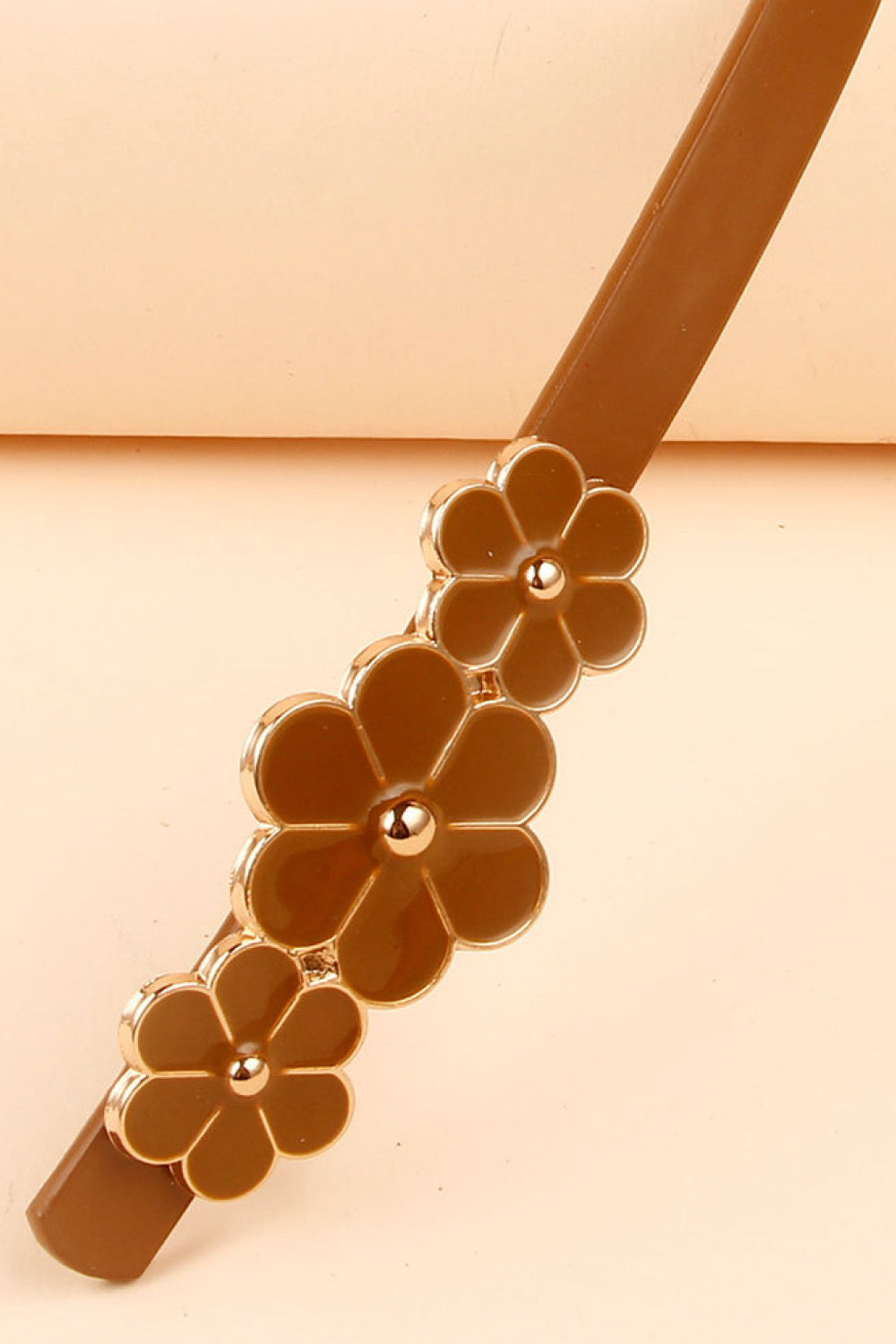 Buy Flower Decor Skinny PU Belt by Faz