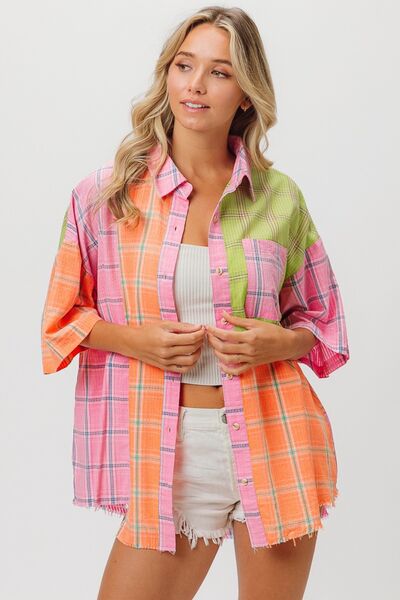 Buy Plaid Collared Neck Half Sleeve Shirt by BiBi