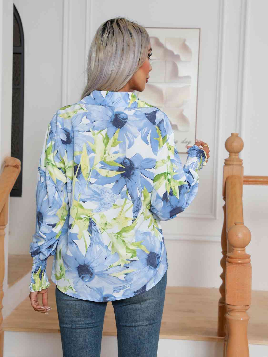 Buy Floral Collared Neck Buttoned Shirt by B&S